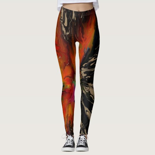 Leggings The Flight of the Phoenix – Fiery Abstract Rebirth (Devant)