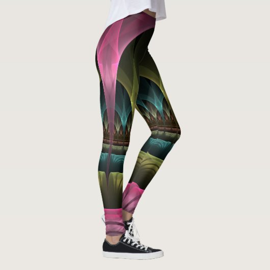 Leggings Théâtre d'Imaginaire, Art Fractal Abstrait coloré (Droite)
