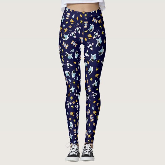 Leggings Thème astronaute dans l'espace (Devant)