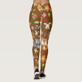 Leggings Thème d'automne Bois Animaux Motif (Dos)