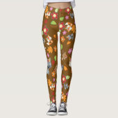 Leggings Thème d'automne Bois Animaux Motif (Devant)
