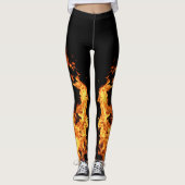 Leggings Thème de flamme d'incendie (Devant)