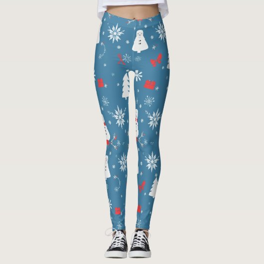 Leggings Thème de Noël motif sans coutures (Devant)