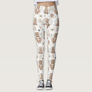 Leggings Thème d'ours en peluche neutre pour Baby Shower