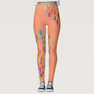 Leggings Thème Yoga Silhouettes colorées sur n'importe quel