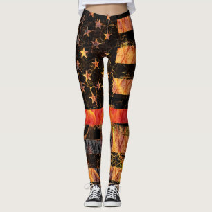 Leggings Thin Red Line and Flames