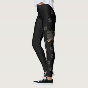 Leggings Tibétain Spaniel noir et feu Chien mignon & Pattes
