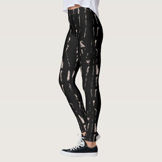 Leggings Tie Dye Black Punk Motif Abstrait (Gauche)