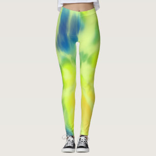 Leggings Tie-dye bleu et jaune