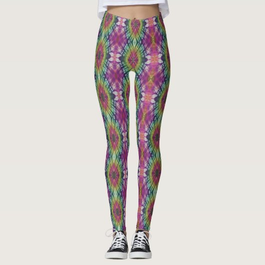 Leggings Tie Dye Spirale rose (Devant)