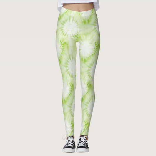 Leggings Tie-Dye Vert Citron Menthe (Devant)