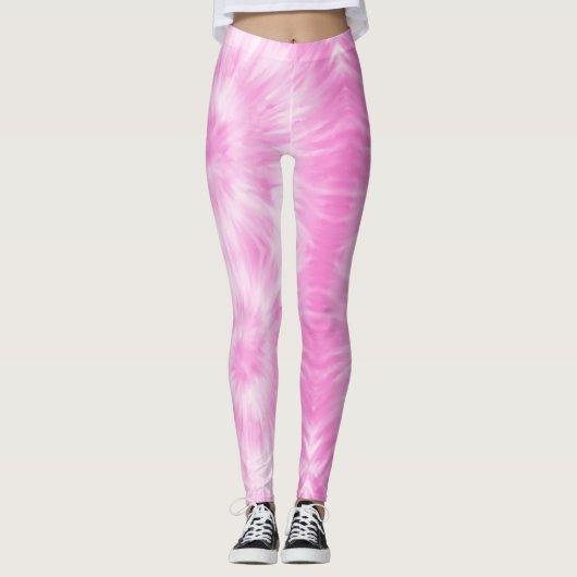 Leggings Tiedye Pink Spiral Hippie Tie Dye    (Devant)