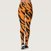 Leggings Tiger Gravure noire Orange motif en peau d'animal  (Dos)