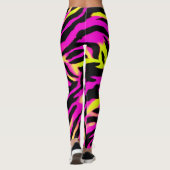Leggings Tiger Gravure noire Orange motif en peau d'animal  (Dos)