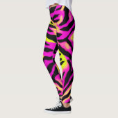 Leggings Tiger Gravure noire Orange motif en peau d'animal  (Gauche)