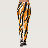 Leggings Tiger Gravure noire Orange motif en peau d'animal  (Dos)