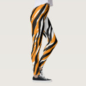 Leggings Tiger Gravure noire Orange motif en peau d'animal  (Droite)