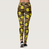 Leggings Tiger Poster de animal or Brown Jaune Pickleball (Dos)