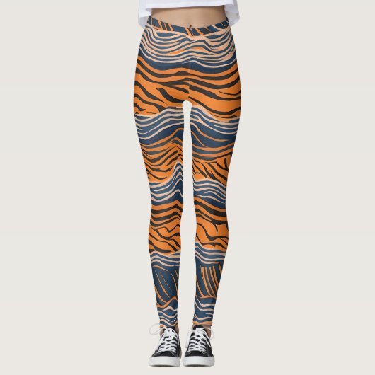 Leggings Tiger Stripes Design inspiré de la peau (Devant)