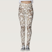 Leggings Tiger Visage Design Blanc et Brown (Devant)