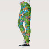 Leggings Tigers in the pink lotus pond (Gauche)
