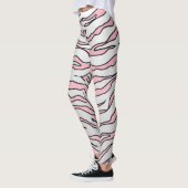 Leggings Tiges Animales Blanches Et Roses (Gauche)