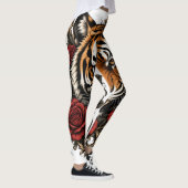 Leggings tigre avec des roses (Droite)