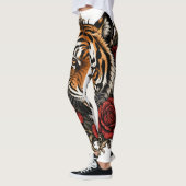 Leggings tigre avec des roses (Gauche)