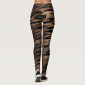 Leggings Tigre Imprimer Chocolat Jambes de femmes noires (Dos)
