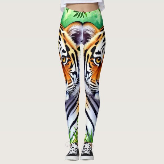 Leggings Tigreau botanique audacieux (Devant)
