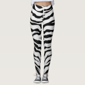 Leggings Tigres d'animaux blancs et noirs (Devant)