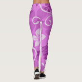Leggings Tiki Hawaiian violet et rose (Dos)