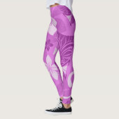 Leggings Tiki Hawaiian violet et rose (Gauche)