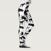 Leggings Timbre de chien noir et blanc monochrome motif (Droite)