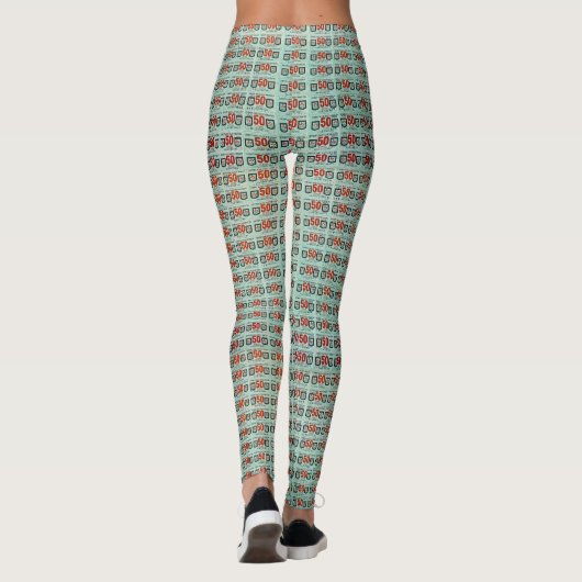 Leggings Timbres verts rétros (Dos)
