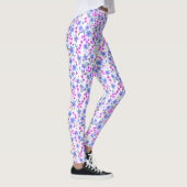 Leggings Tiny cute white blue pink floral pattern (Droite)
