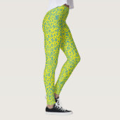 Leggings Tiny Flowers Motif.Bleu 02.b Jaune BG (Droite)
