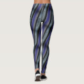Leggings tirage abstrait MODERNE en bleu-gris-noir (Dos)