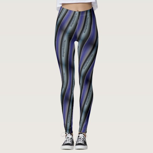 Leggings tirage abstrait MODERNE en bleu-gris-noir (Devant)
