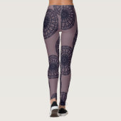 Leggings tirage abstrait moderne en bleu profond rose (Dos)