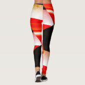 Leggings tirage abstrait MODERNE en noir-blanc-rouge-jaune (Dos)