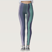 Leggings Tirures ondulées turquoise et violette (Devant)