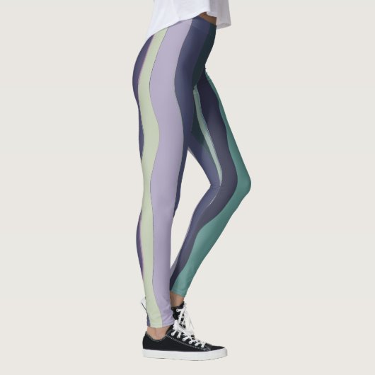 Leggings Tirures ondulées turquoise et violette (Droite)
