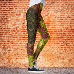 Leggings Tisser Mandala jaune et orange<br><div class="desc">Ce mandala funky est décoré de jaune et d'orange dans un style de tissage de panier. Des visuels psychédéliques pour l'hippie moderne ou toute personne qui aime les couleurs super.</div>
