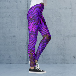 Leggings Tisser Mandala rose et violet