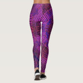 Leggings Tisser Mandala rose violet et bleu (Dos)