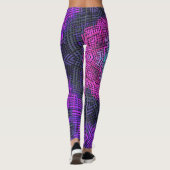 Leggings Tisser Mandala rose violet et bleu (Dos)