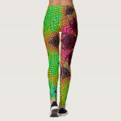 Leggings Tisser Mandala vert orange et rose (Dos)