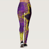 Leggings Tisser Mandala violet et jaune (Dos)