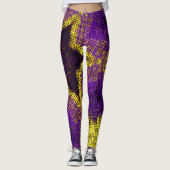 Leggings Tisser Mandala violet et jaune (Devant)